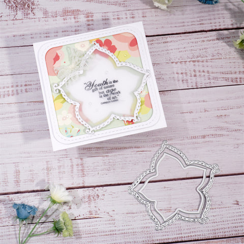Inlovearts Pentagram Border Metal Cutting Dies