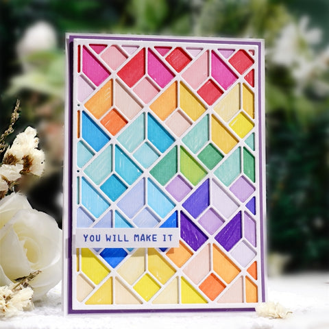 Inlovearts Diamond-Shaped Brick Background Board Cutting Dies