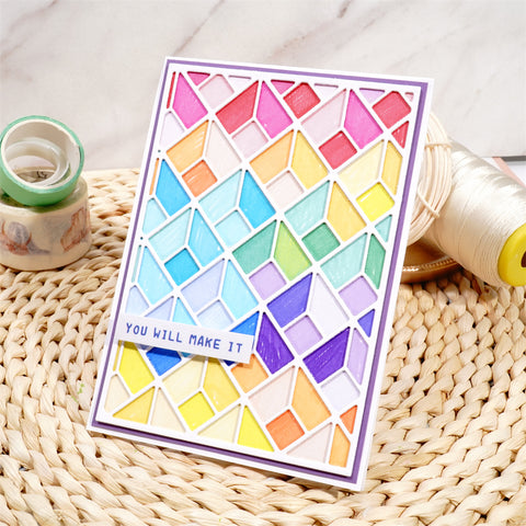Inlovearts Diamond-Shaped Brick Background Board Cutting Dies