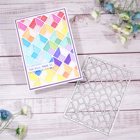 Inlovearts Diamond-Shaped Brick Background Board Cutting Dies