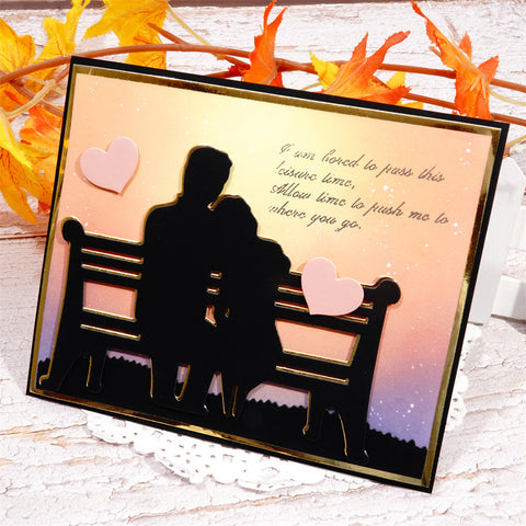 Inlovearts Couple On Bench Metal Cutting Dies