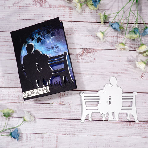 Inlovearts Couple On Bench Metal Cutting Dies