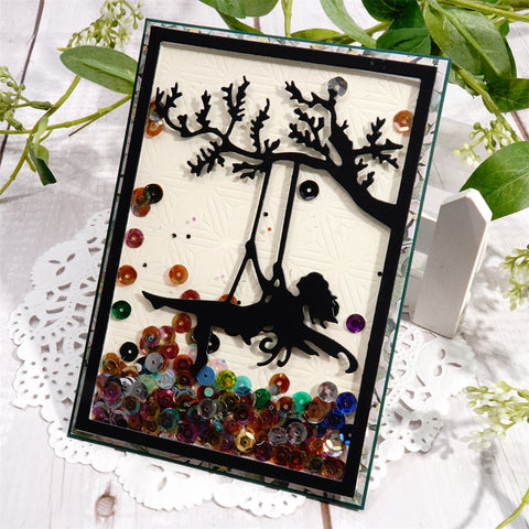 Inlovearts Fairy On Swing Background Board Cutting Dies