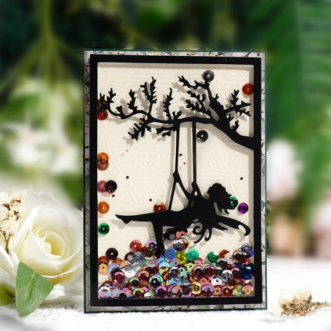 Inlovearts Fairy On Swing Background Board Cutting Dies
