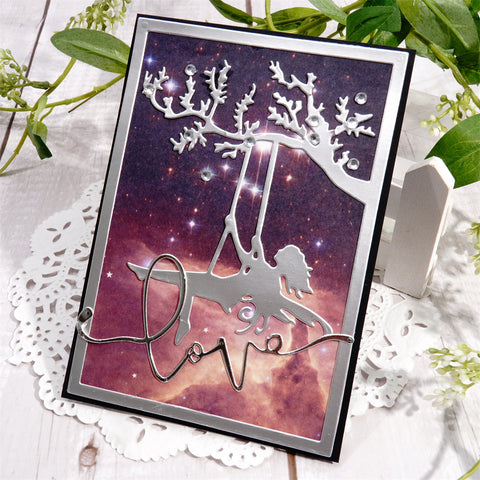 Inlovearts Fairy On Swing Background Board Cutting Dies