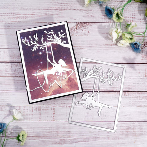 Inlovearts Fairy On Swing Background Board Cutting Dies