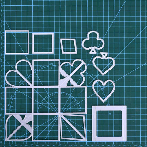 4 Suits Playing Cards 3D Creative Box Cutting Dies