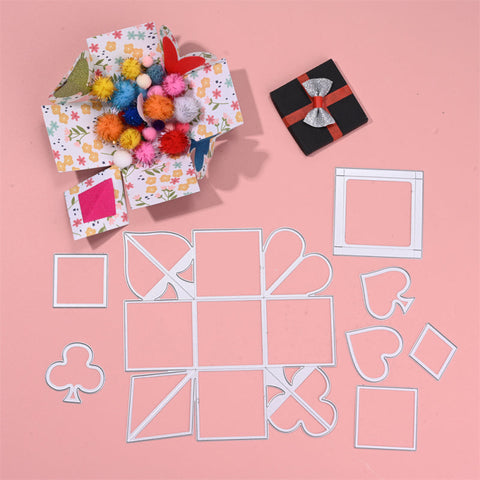 4 Suits Playing Cards 3D Creative Box Cutting Dies