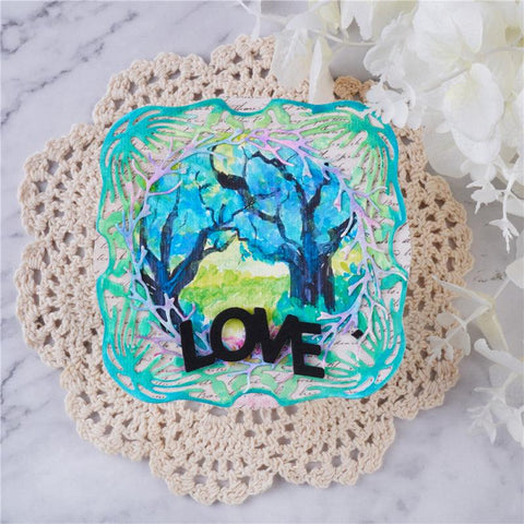 Inloveart Hollow Leaves Background Metal Cutting Dies