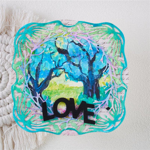 Inloveart Hollow Leaves Background Metal Cutting Dies