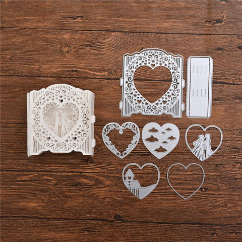 Romantic Wedding Album Frame Dies - Inlovearts