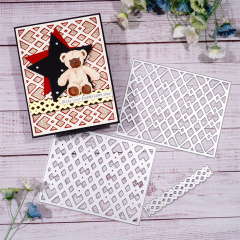 Inlovearts Rhombus Combined Background Board Cutting Dies