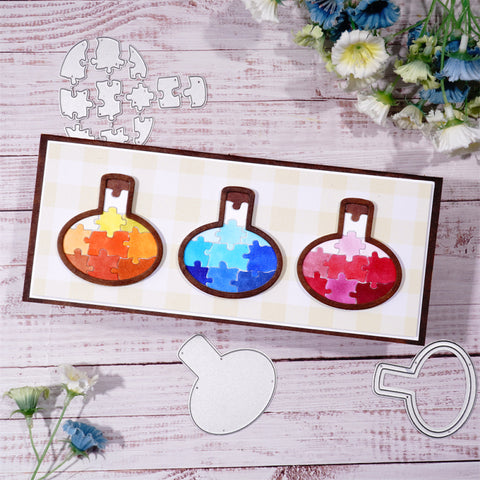Inlovearts Chemical Experiment Bottle Puzzle Cutting Dies