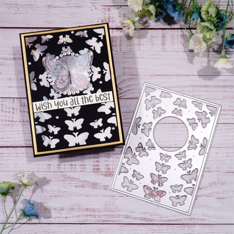 Inlovearts Hollow Butterfly Background Board Cutting Dies