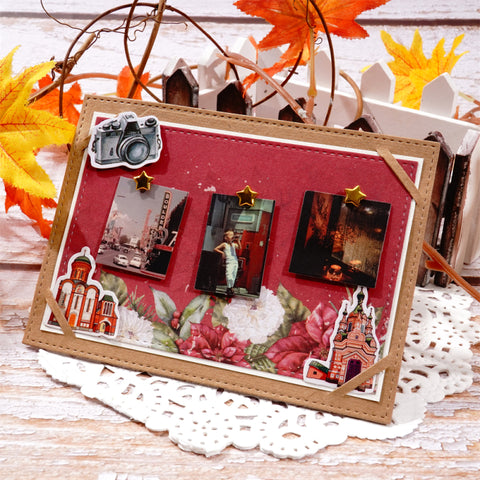 Inlovearts 4pcs Rectangular Photo Frame Cutting Dies