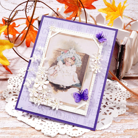 Inlovearts 4pcs Rectangular Photo Frame Cutting Dies