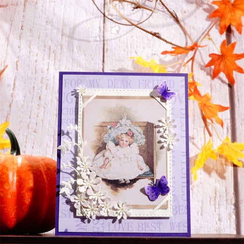 Inlovearts 4pcs Rectangular Photo Frame Cutting Dies