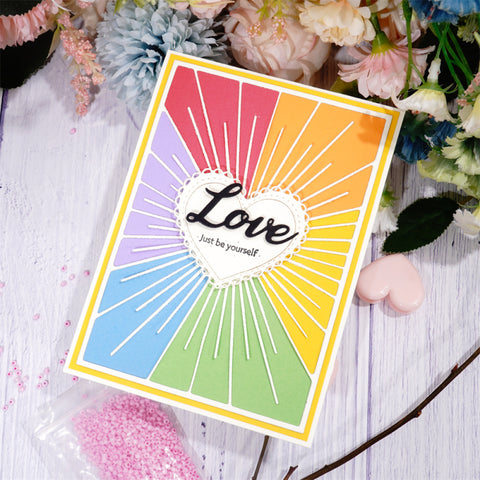 Inlovearts Heart-centered Line Background Board Cutting Dies