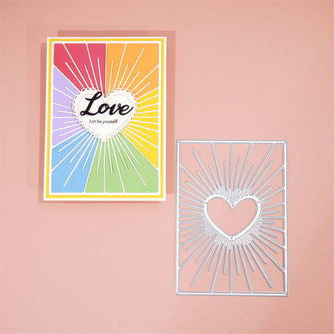 Inlovearts Heart-centered Line Background Board Cutting Dies
