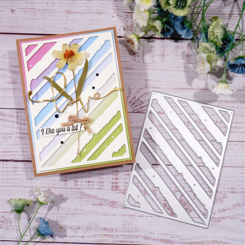 Inlovearts Irregular Diagonal Stripes Background Board Cutting Dies