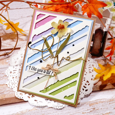Inlovearts Irregular Diagonal Stripes Background Board Cutting Dies