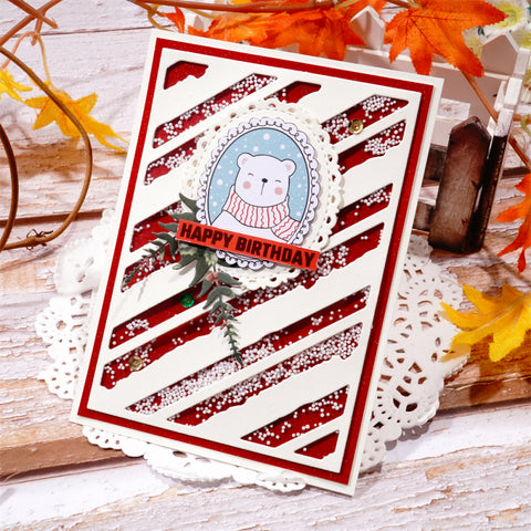 Inlovearts Irregular Diagonal Stripes Background Board Cutting Dies