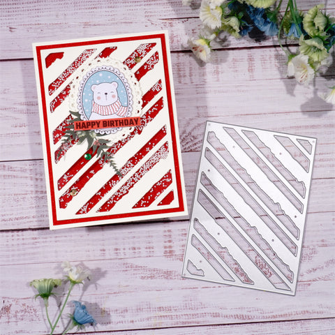Inlovearts Irregular Diagonal Stripes Background Board Cutting Dies