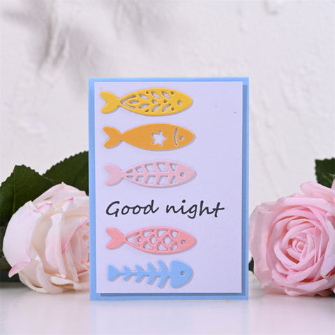 5 Pcs Fish and Fish Bone Decoration Cutting Dies