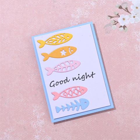 5 Pcs Fish and Fish Bone Decoration Cutting Dies
