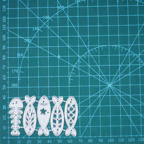 5 Pcs Fish and Fish Bone Decoration Cutting Dies