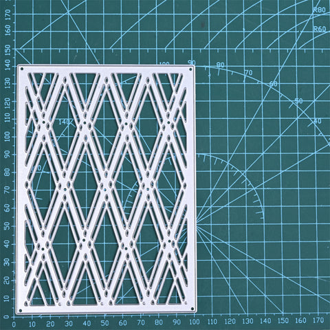 Rectangle Background with Diamond Lattice Cutting Dies