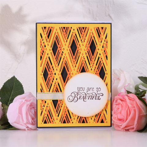 Rectangle Background with Diamond Lattice Cutting Dies