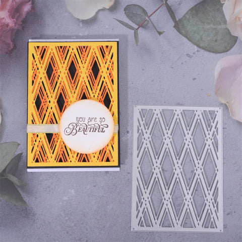 Rectangle Background with Diamond Lattice Cutting Dies