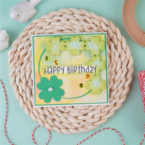 Inloveartshop Four Leaf Clover Circle and Cornor Nature Decor Cutting Dies
