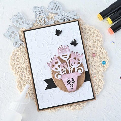 Inloveartshop Flower Pot and Flowers Nature Decor Cutting Dies