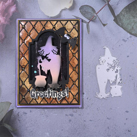 Inloveart Little Fairy and Old Witch Halloween Theme Metal Cutting Dies