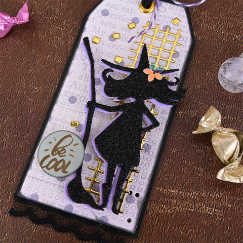 Inloveart Little Fairy and Old Witch Halloween Theme Metal Cutting Dies