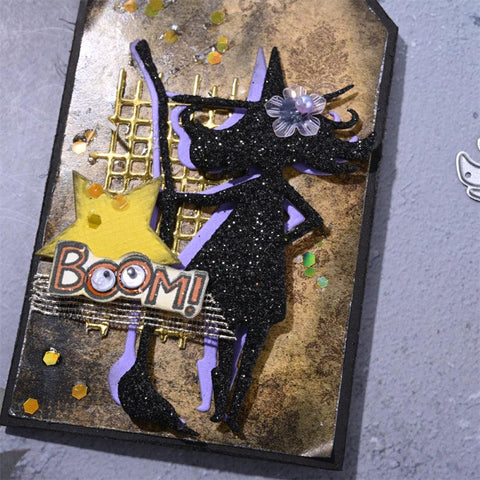 Inloveart Little Fairy and Old Witch Halloween Theme Metal Cutting Dies