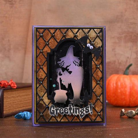 Inloveart Little Fairy and Old Witch Halloween Theme Metal Cutting Dies