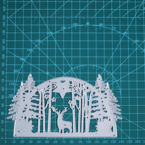 Inloveartshop Elk in Pine Forest Background Board Cutting Dies