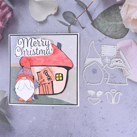 Inlovearts Gnome With White Beard Christmas Theme Cutting Dies