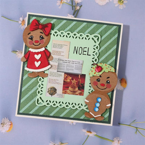 Inloveartshop 2 Cute Gingerbread Character Decor Cutting Dies