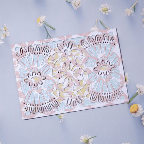 Inlovearts Symmetrical Flower Backgroud Board Cutting Dies