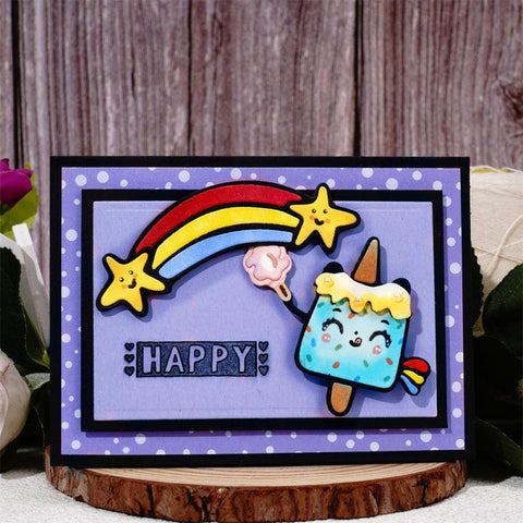 Inloveartshop Cute Cartoon Star, Rainbow & Popsicle Cutting Dies - Inlovearts