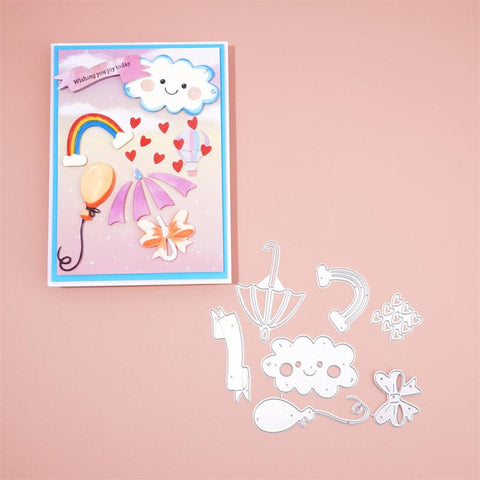 Inloveartshop Cloud, Rainbow, Umbrella, Bow, Heart, Balloon Cutting Dies