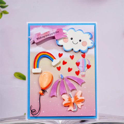 Inloveartshop Cloud, Rainbow, Umbrella, Bow, Heart, Balloon Cutting Dies