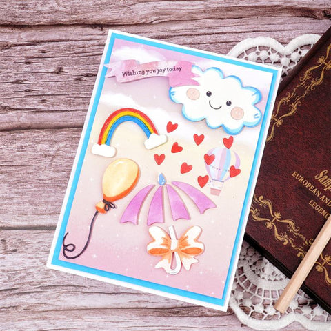 Inloveartshop Cloud, Rainbow, Umbrella, Bow, Heart, Balloon Cutting Dies
