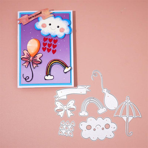 Inloveartshop Cloud, Rainbow, Umbrella, Bow, Heart, Balloon Cutting Dies