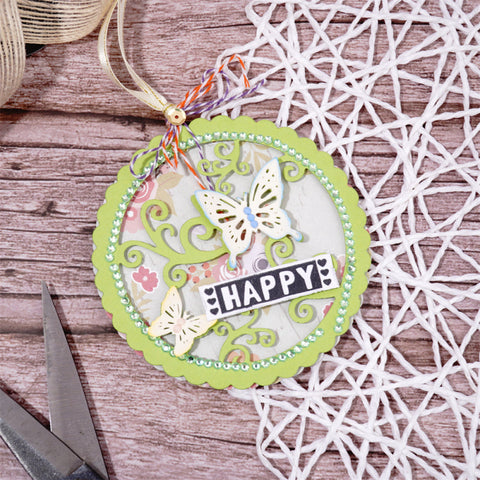 Inloveartshop Circle Frame & Hollow Circle Butterfly Frame Cutting Dies