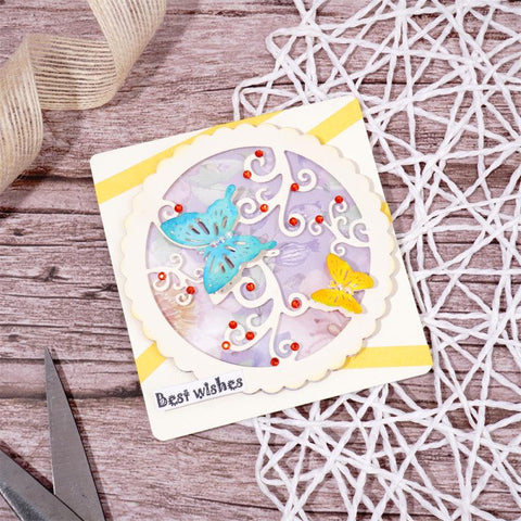 Inloveartshop Circle Frame & Hollow Circle Butterfly Frame Cutting Dies